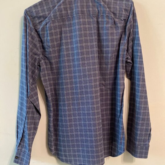 7 For All Mankind Shirt Size Small Long Sleeve Blue Plaid Button Up - Picture 5 of 6
